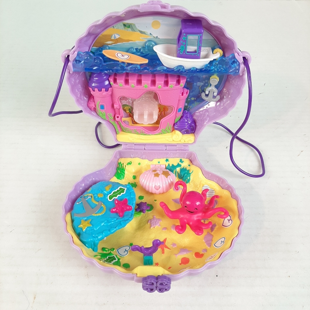 🛍Polly Pocket Tiny Power Seashell Purse Compact Wearable Strap No Accessories - Picture 4 of 6